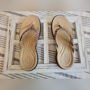 Cheetah Print Crocs Flip Flops